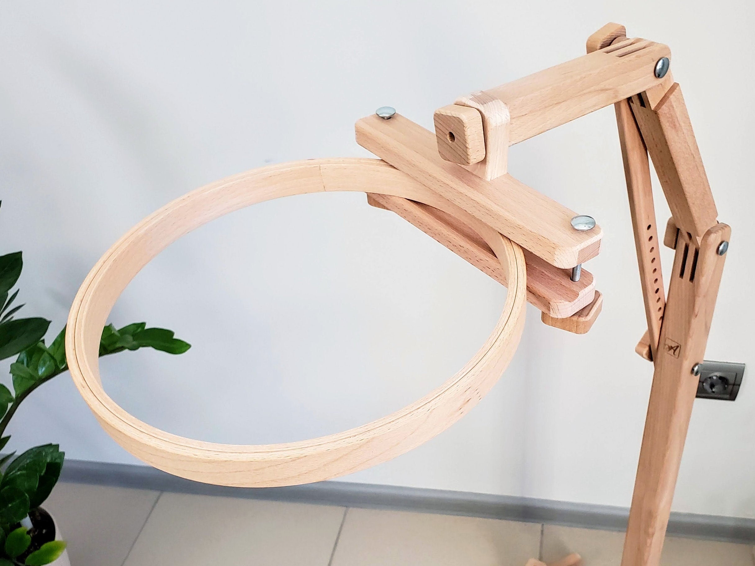 Embroidery Floor Stand Adjustable Natural Beech Wood Cross Stitch ...