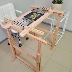 Tambour Embroidery frame 24" - 39" (100cm) Large Size Embroidery Stand Adjustable Wood Slate frame Luneville embroidery