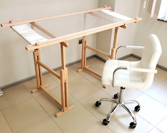 Tambour Embroidery Slate Frame & Trestle Stand – Large 24&quot;x59.5&quot; (60x140 cm) | Luneville Beading, Goldwork, Needlepoint Tools