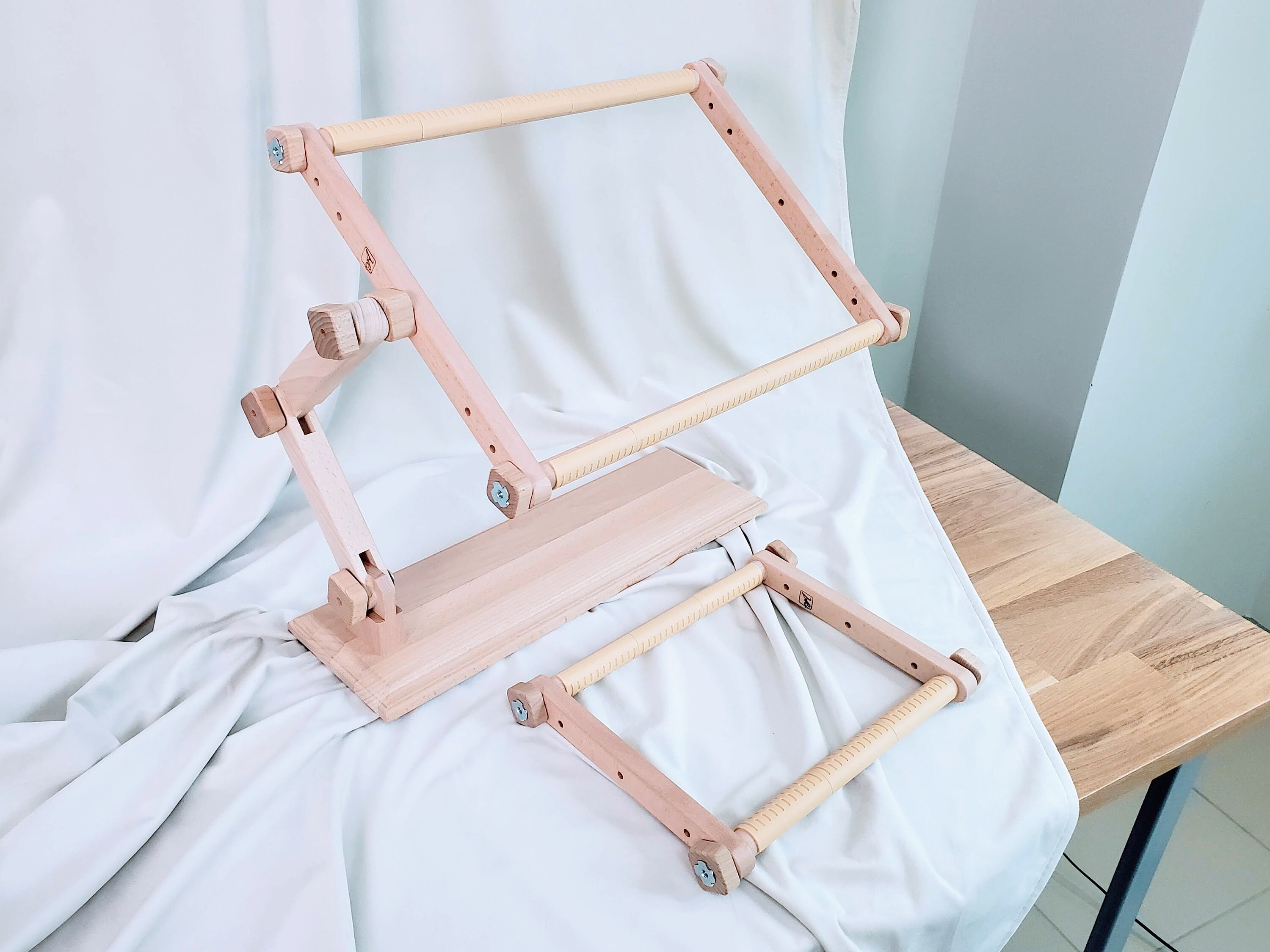 Wooden Cross Stitch Embroidery Frame Stand 12 16 Etsy