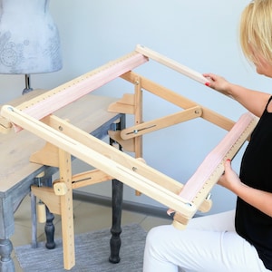 Embroidery Slate Frame & craft table stand 24&quot;- 39&quot; ( 60cm - 100cm ) Tambour embroidery supplies, large tapestry frame gifts for mom