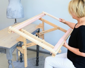 Borduurraam en tafelstandaard van leisteen, 60-100 cm (24-39 inch), benodigdheden voor tamboerborduurwerk, groot wandtapijtraam, cadeau voor moeder