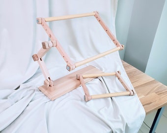 Wooden Cross Stitch embroidery Hoop Stand 10" - 12" ( 25cm - 32cm ) Wood embroidery Frame Adjustable holder