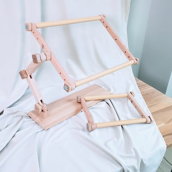 Supporto Da Ricamo In Legno 20x24 Cm | Telaio Universale Da Tavolo, Rovere/Tiglio