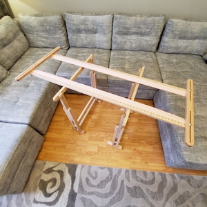 Tambour embroidery frame 24x63 inch (60x160 cm) support - embroidery kit frame trestles - Luneville Slate frame set needlework