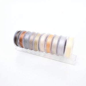 Threads for embroidery with beads 1 set - 10 pcs mix beige colored threads spools. Thin, sturdy polyester thread for bead embroidery