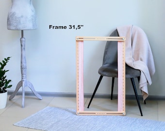 Wooden Embroidery Frame 31.5 x 19.7 inch (80 x 50 cm), Adjustable Needlework Frame for Embroidery Projects
