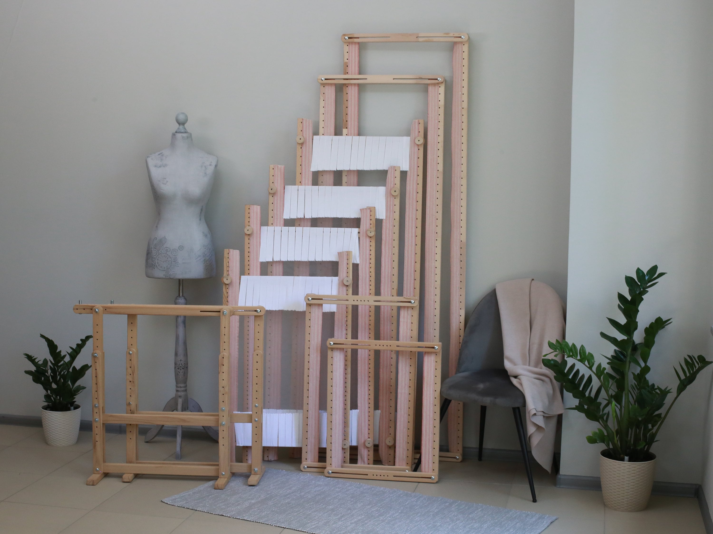 Tambour Embroidery Large Frame and Trestles 24