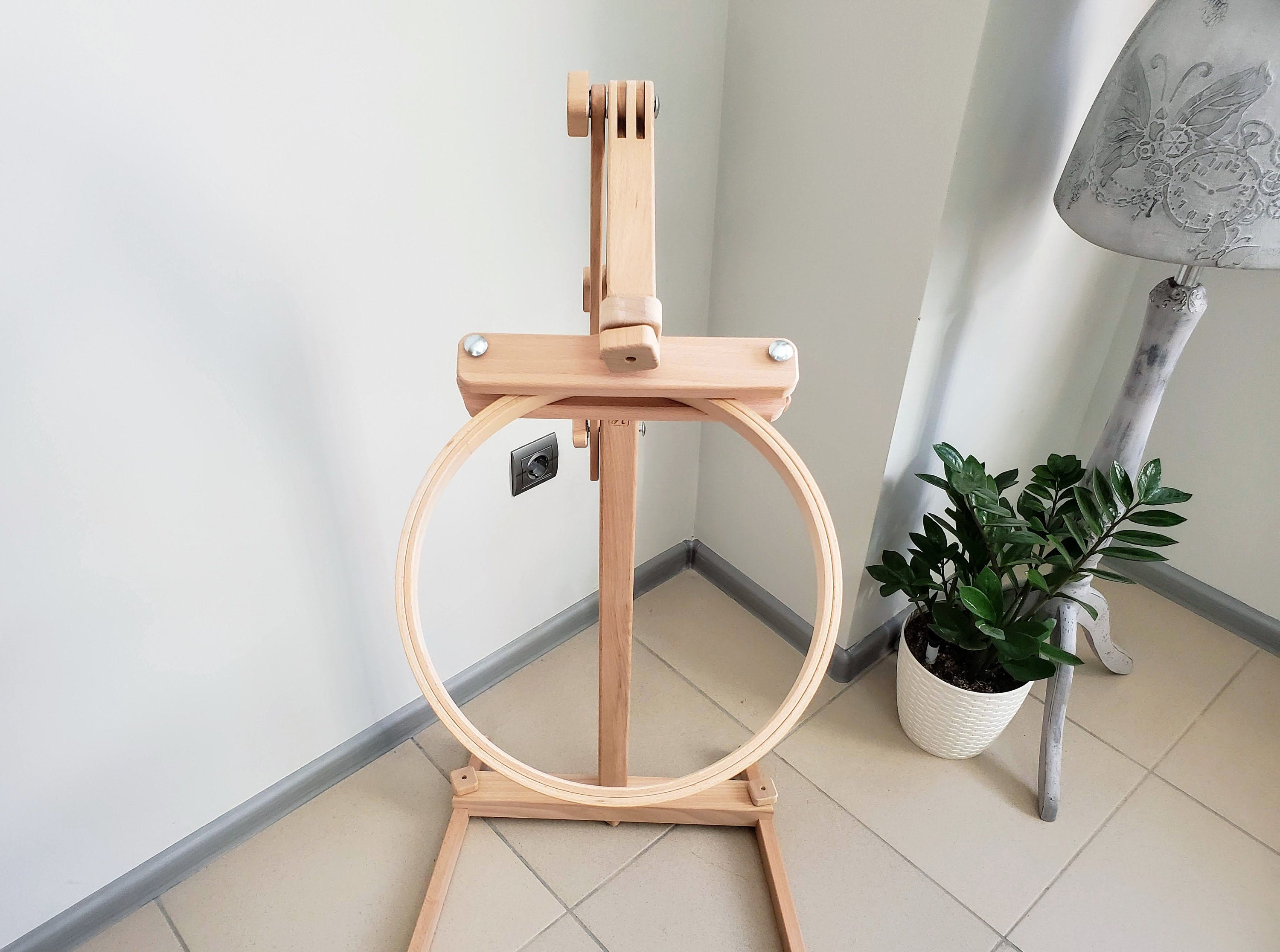 Supporto Per Telaio Da Ricamo Regolabile - Legno Di Faggio Con