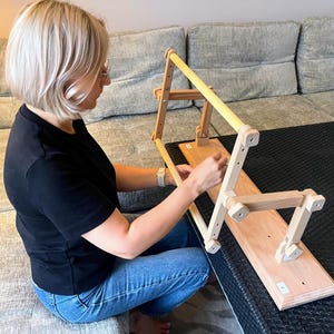 Embroidery Frame with Adjustable Stand – 11.8×15.7&quot; (30×40 cm) Slate Frame for Couch or Table – Tambour, Cross Stitch, Goldwork Tool