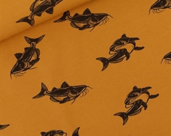1/2 Yard French Terry, Carps - Dusan Brown,See You at Six fabrics