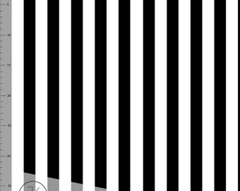 1/2 Yard Organic Cotton Knit Fabric,ORGANIC JERSEY Knit Fabric by Elvelyckan Design, Vertical B&W