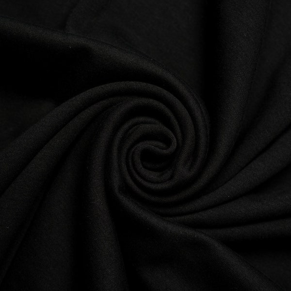 1/2 Yard Organic KNIT Fabric , Birch Knit Solids ,  Black Knit Solid