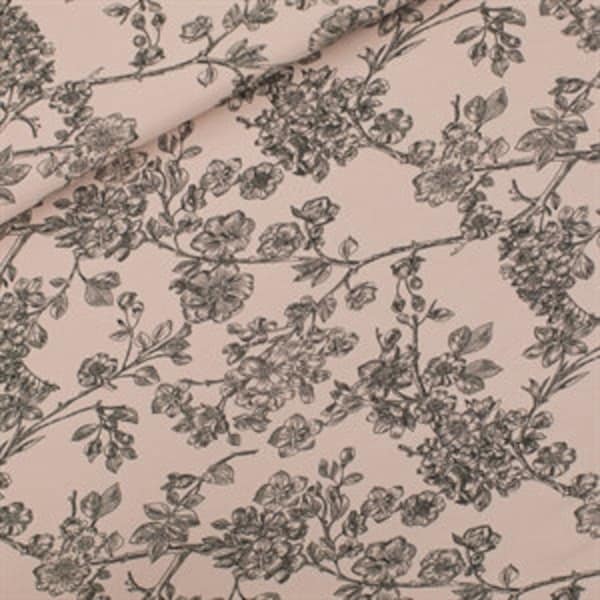 1/2 Yard Cherry Blossom French Terry Fabric, See You at Six