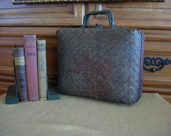 Wicker and Bamboo Briefcase/Handbag