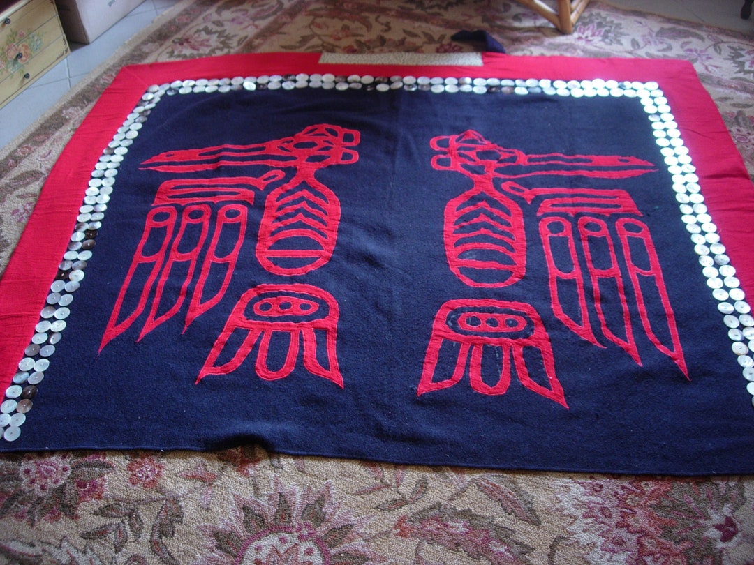 Northwest Coast Style Button Blanket Cape Etsy