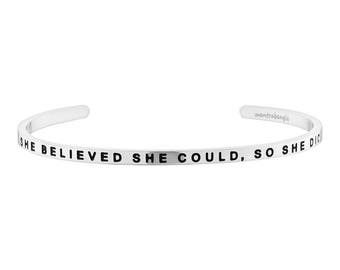 She Believed She Could So She Did Bracelet, Inspirational Bracelet, Mantra Bracelet, Medical Student Gift, Nurse Graduation Gift, Meditation