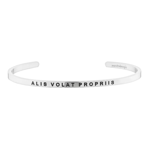 Alis Volat Propriis Bracelet, She Flies With Her Own Wings, Mantra Bracelet, Graduation Gift, Best Friend Gift, Latin Quote Jewelry