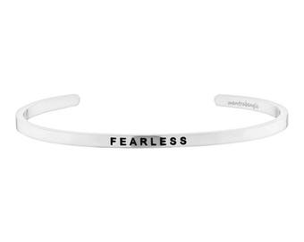 Fearless Bracelet, Be Brave Bracelet, Mantra Bracelet, Strength Gift for Friends, Encouragement Gift, Empowerment Bracelet, Silver Jewelry