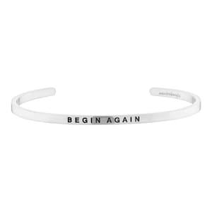 Börja igen-armband, Mantraarmband, Live-inspirerade smycken, Roséguldarmband, Meddelandearmband, Hopparmband, Uppmuntranarmband