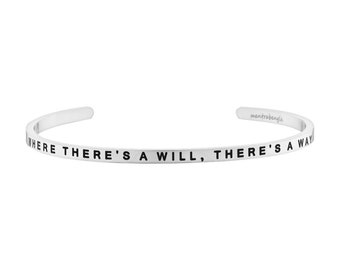 Where There's A Will, There's A Way Bracelet, Inspirational Jewelry, Mantra Bracelet, Live Inspired Bracelet, Charm Bracelet, Motivation