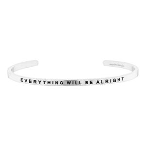 Alles wird gut Armband, Mantra Armband, hypoallergen Schmuck, Silber Manschette Armband, 3 mm Buchstabe Metallstempel, Gold Armband