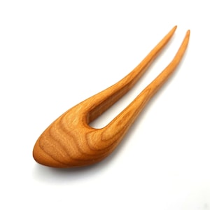 Wooden Hair Fork/ Cherry wood fork /Wedding Hair Fork / Wooden Hair Pin / Hair Sticks / 2 Prong Hair Fork / For Women / Women Gift / For Her