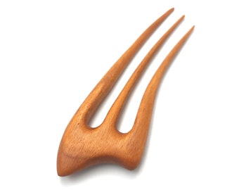 Cherry wood hair fork for MEDIUM long hair /Wedding Hair Fork / Wooden Hair Pin / 3 Prong Hair Fork / For Women / Women Gift / For Her
