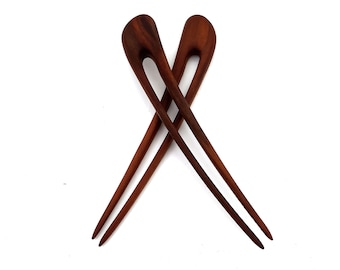 Palisander Wood Hair Pins: Handmade Wooden Hair Fork