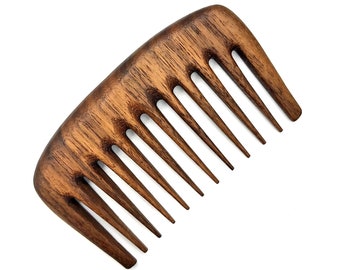 Premium Quality Jojoba oil covered Pocket Comb Walnut Hair Comb - Wooden Comb - Handmade Comb- Healthy Hair - Seamless Wood Comb -  For Her