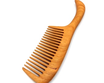 Handmade Cherry Wood Wide Tooth Comb: Healthy Hair. Personal engraving