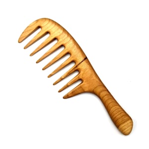 Breiter Zahn lockiger Haarkirschholzkamm - Holzkamm- Handgemachter Kamm- Gesundes Haar- Nahtloser Holzkamm- Naturholz- Für Sie
