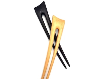 Handmade Wenge & Maple Wood Hair Pin: Elegant Wooden Hair Fork