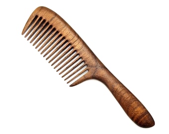 Handmade Walnut Wood Hair Comb: Anti-Static, Healthy Hair. Personal engraving