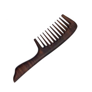Wide tooth curly hair walnut comb - Wood Comb- Handmade Comb- Healthy Hair- Seamless Wood Comb- Natural Wood- Anti Static Comb - For Her