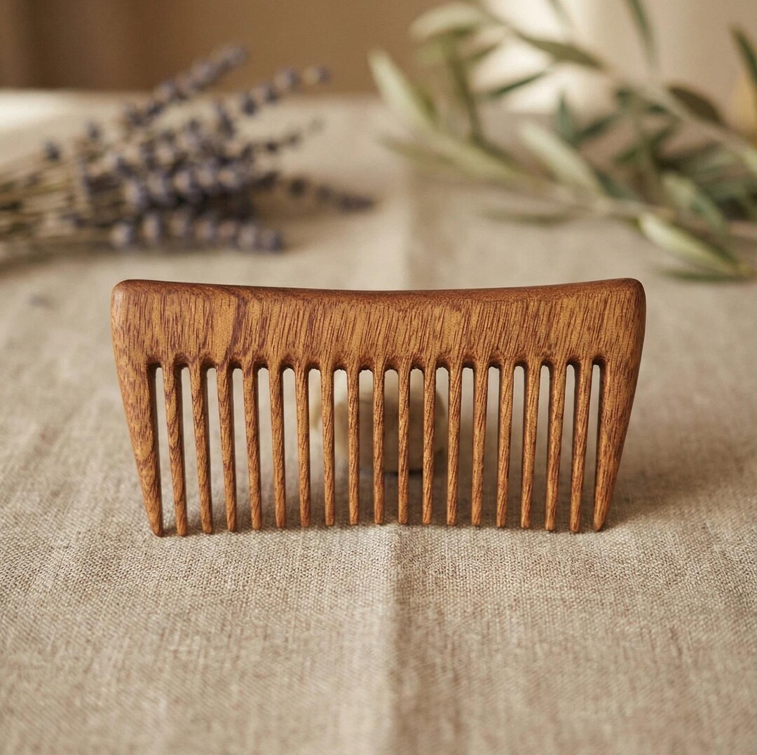 Handcrafted Wood Hair Comb Natural Small Detangler for Women Men Bridal Amazon.com : Small Natural Wood Hair Comb for Women Men  main image 2