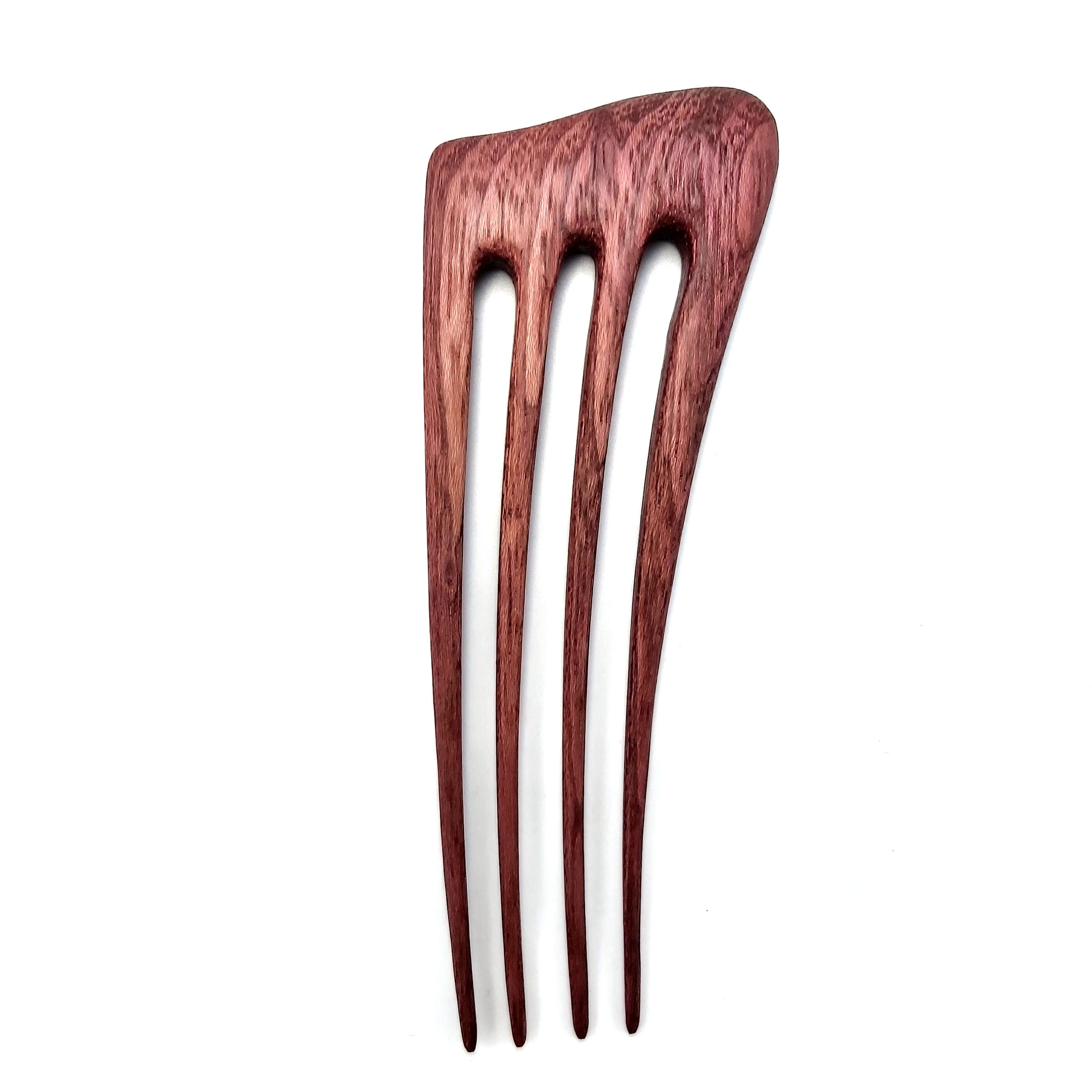 Amaranth Wood Hair Fork / 4 Prong Hair Fork / Wooden Hair Fork Etsy