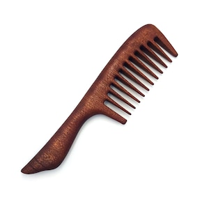 Wide tooth curly hair redwood comb - Wood Comb- Handmade Comb- Healthy Hair- Seamless Wood Comb- Natural Wood- Anti Static Comb - For Her