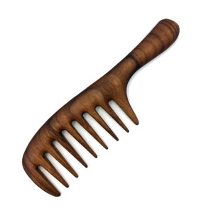 Walnut wide tooth curly hair comb - Wood Comb- Handmade Comb- Healthy Hair- Seamless Wood Comb- Natural Wood- Anti Static Comb - For Her
