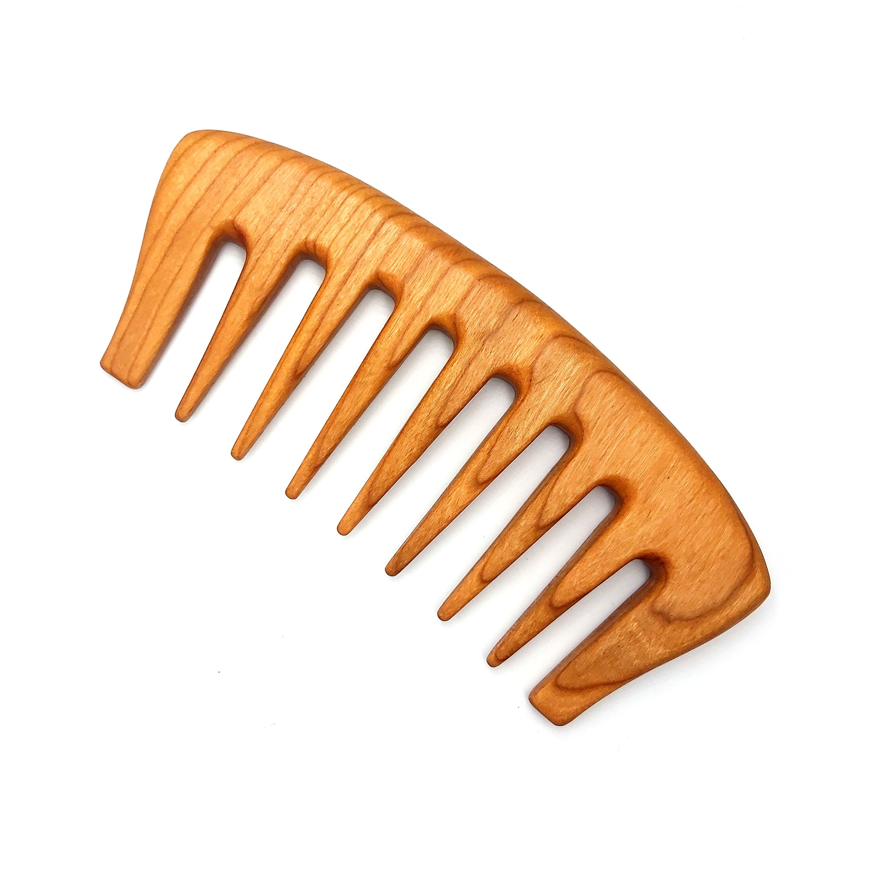 Giorgio GIONAT7 - Peine de madera natural grande desenredante para cabello  rizado, bambú y madera de haya para cabello grueso, peine de madera