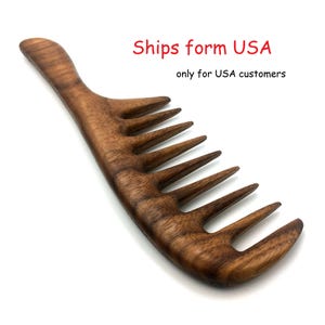 Jojoba oil covered Wide tooth curly hair walnut comb - Wood Comb- Handmade Comb- Healthy Hair- Seamless Wood Comb- Natural Wood- For Her