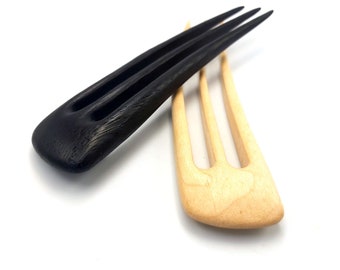 Handmade Wenge & Maple Wood Hair Fork: Stylish Hair Pin