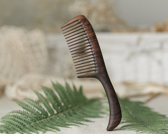 Walnut Fine-Tooth / Regular-Tooth Hair Comb • Jojoba Oil Finish • Handmade Wooden Comb Personal engraving