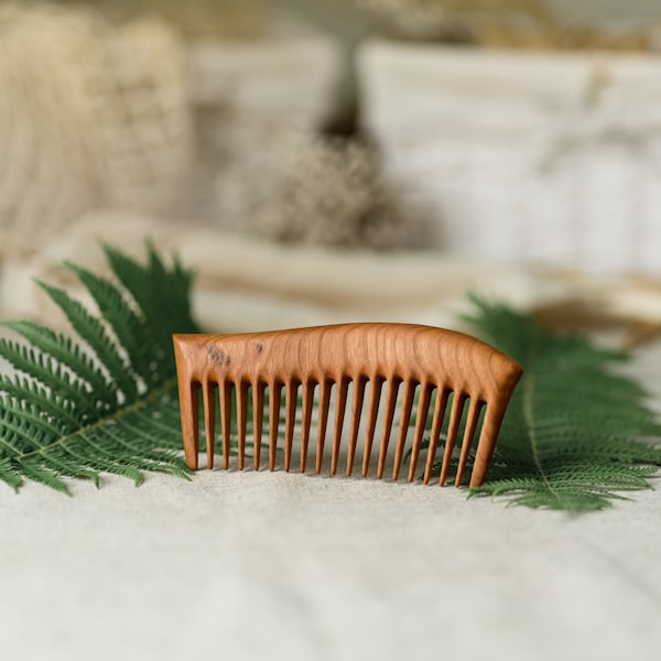 Cherry Hair Pocket  Comb - Wooden Comb- Wood Comb- Handmade Comb- Healthy Hair- Seamless Wood Comb- Natural Wood- For Him- For Her