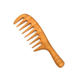 Breiter Zahn lockiger Haarkirschholzkamm - Holzkamm- Handgemachter Kamm- Gesundes Haar- Nahtloser Holzkamm- Naturholz- Für Sie