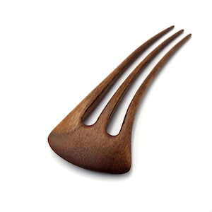 3 prong Walnut wood Hair Fork / Wooden Hair Pin / Hair Sticks / For Women / Hair Fork / Gift / For Her / Wedding Hair Fork / Eco Gift