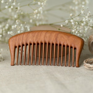 Cherry wood Hair Comb - Wooden Comb - Handmade Comb- Healthy Hair- Seamless Wood Comb- Natural Wood- Anti Static Comb- For Him- For Her