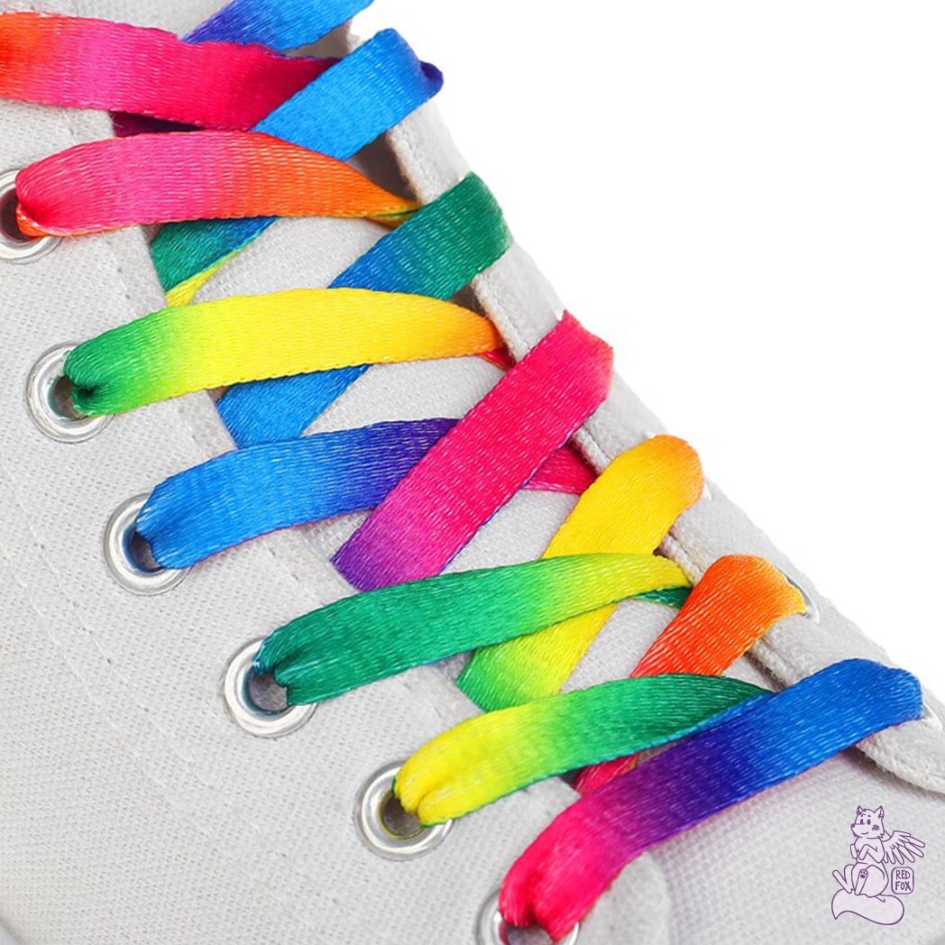 Flat Rainbow Shoe Laces 90/110/120 cm length cool shoelaces Etsy