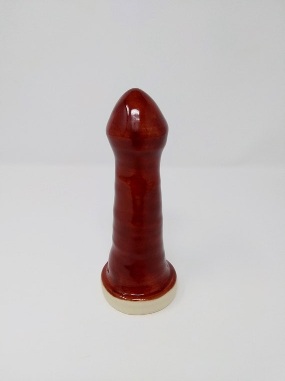 ADULT SEX TOY - Deep Firebrick - Handmade Ceramic #214