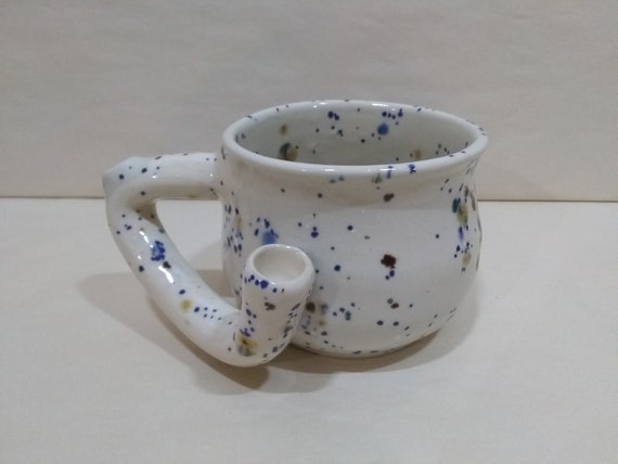 WAKE and BAKE Pipe MUG - Crystal Clear 7 - Handmade Ceramic #982